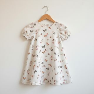 Mușelină Butterflies white digital print