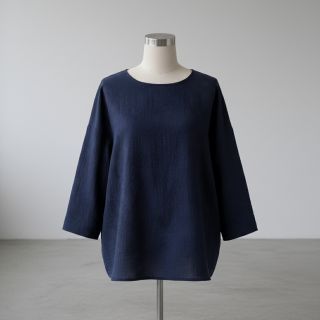 Mușelină EMBROIDERY Flowers navy