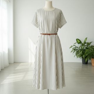 Mușelină YARN DYED Thin strip navy