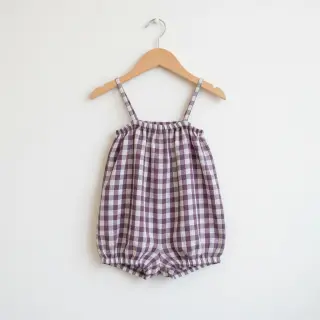 Mușelină Double sided CHECKS MINI grape