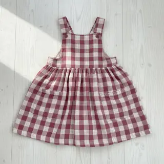 Mușelină Double sided CHECKS MINI rosewood