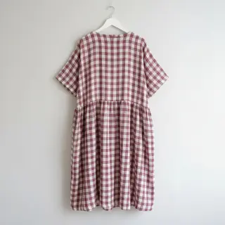 Mușelină Double sided CHECKS MINI rosewood