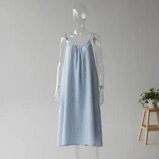 Mușelină YARN DYED Stripes light blue