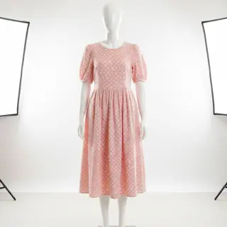 Mușelină JACQUARD Dots pink
