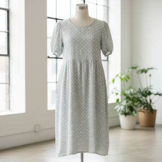 Mușelină JACQUARD Dots light blue