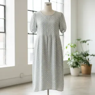 Mușelină JACQUARD Dots light blue