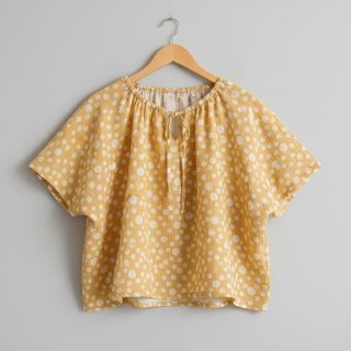 Mușelină JACQUARD Dots dark yellow