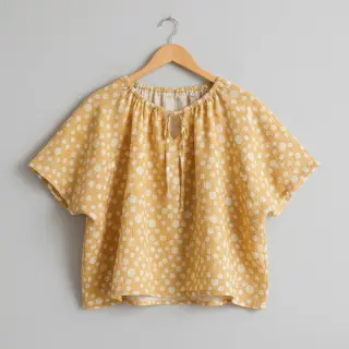 Mușelină JACQUARD Dots dark yellow