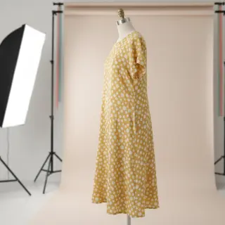 Mușelină JACQUARD Dots dark yellow