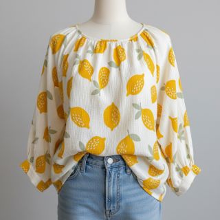 Mușelină Lemons white