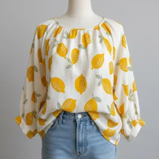 Mușelină Lemons white