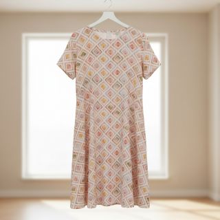 Mușelină Geo watercolour mauve digital print