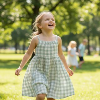 Mușelină Double sided CHECKS MINI nile