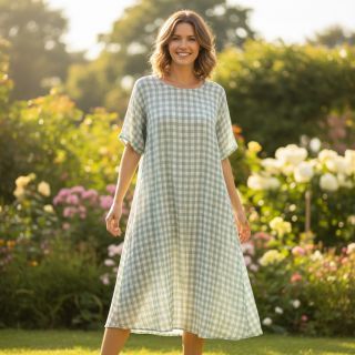 Mușelină Double sided CHECKS MINI nile