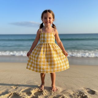 Mușelină Double sided CHECKS MINI ochre