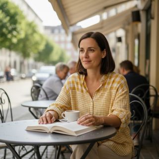 Mușelină Double sided CHECKS MINI ochre