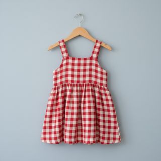 Mușelină Double sided CHECKS MINI red