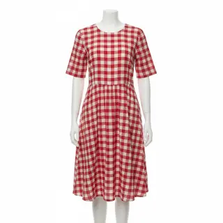 Mușelină Double sided CHECKS MINI red