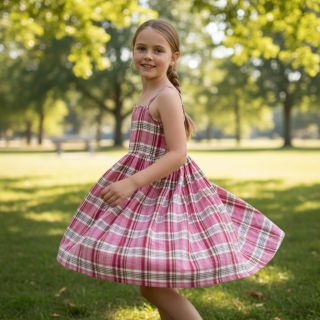 Mușelină Double sided CHECKS pink