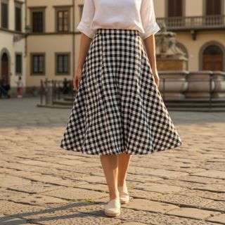 Mușelină Double sided CHECKS MINI black