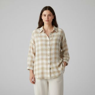Mușelină Double sided CHECKS MINI beige