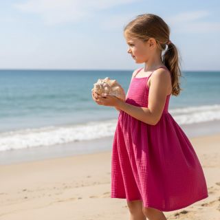 Mușelină fuchsia ORGANIC