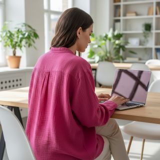 Mușelină fuchsia ORGANIC