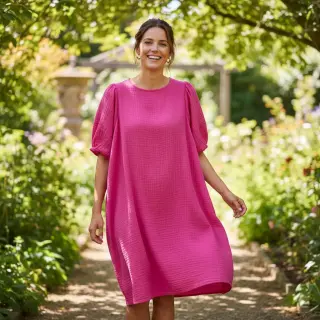 Mușelină fuchsia ORGANIC