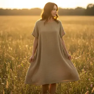 Mușelină beige ORGANIC