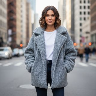 Fleece TEDDY DOUBLE SIDED pale turquoise