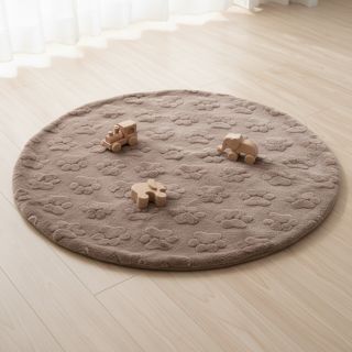 Fleece Paw prints taupe