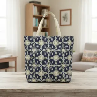 Țesătură din bumbac JEANS EMBROIDERY Niva design B