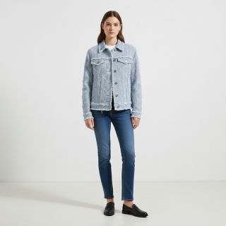 JEANS DENIM Ruffle stripes design A