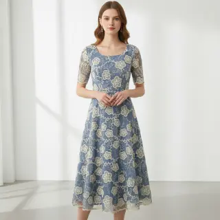 Țesătură din bumbac JEANS EMBROIDERY Flora design D