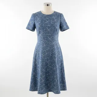 JEANS DENIM JACQUARD Flowers indigo