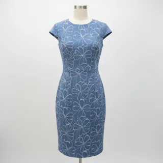 JEANS DENIM JACQUARD Flowers indigo