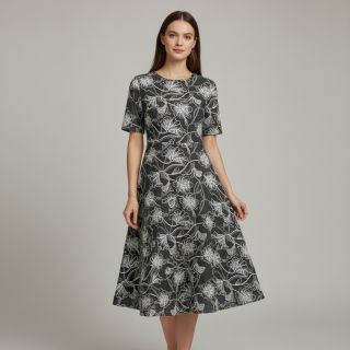 Țesătură din bumbac JEANS EMBROIDERY Lisa design C