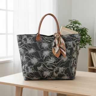 Țesătură din bumbac JEANS EMBROIDERY Lisa design C