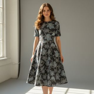 Țesătură din bumbac JEANS EMBROIDERY Lisa design D