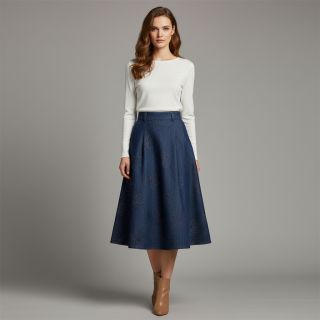 Țesătură din bumbac JEANS FOIL Flowers