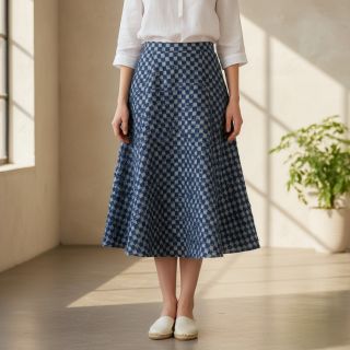 JEANS Check Jacquard DARK BLUE