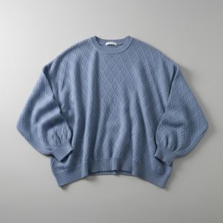Tricot Knitted jacquard Diamond baby blue
