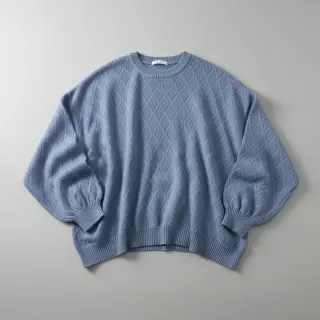 Tricot Knitted jacquard Diamond baby blue