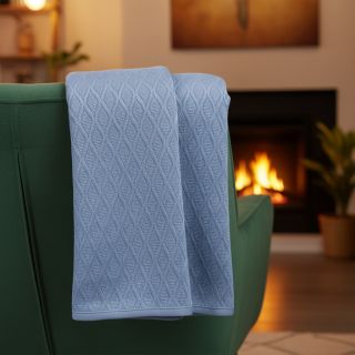 Tricot Knitted jacquard Diamond baby blue