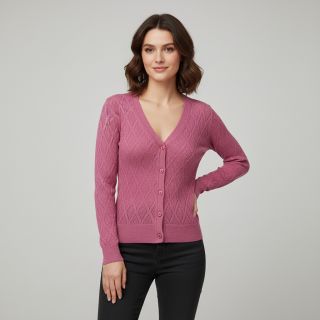 Tricot Knitted jacquard Diamond pink