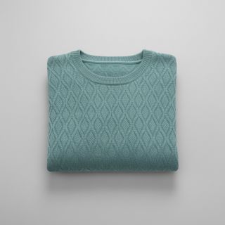 Tricot Knitted jacquard Diamond ocean blue