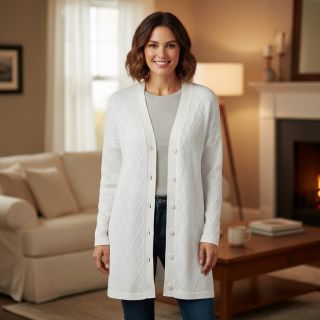 Tricot Knitted jacquard Diamond off white