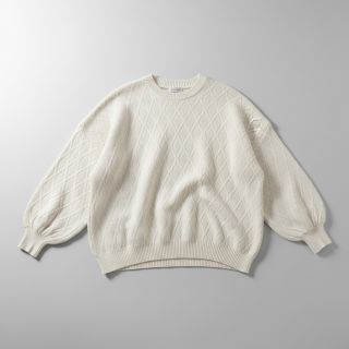 Tricot Knitted jacquard Diamond off white