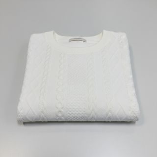 Tricot Knitted jacquard Cable white