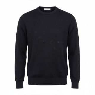 Țesătura tricotata BIG KNIT DOT black